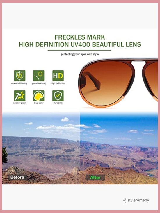 Polycarbonate Frame UV400 Protection Retro Aviator Sunglasses Unisex